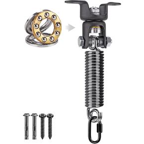 BeneLabel Heavy Duty Hammock Chair Hanging Kit, Stainless Steel Bearing Swing Hanger with Spring and 360 Degree Rotation, Indoor Outdoor Mounting Hardware for Hammock, Swing, Punching Bag, and More