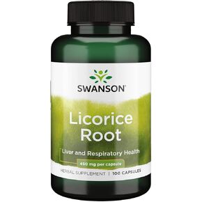 Swanson Premium Brand Licorice Root 450 mg 100 Caps 2 Pack