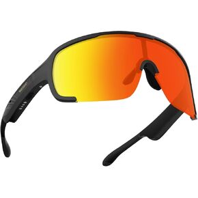 Bluetooth Safety Glasses Sunglasses for Men, Smart Wireless Bluetooth Safety Audio Glasses with Microphone for Music Play Calling