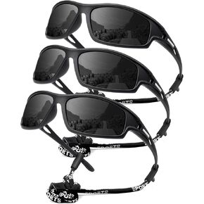 NSSIW Polarized Sunglasses-for-Men-Women Sports Mens-Sunglasses: Wrap Around Sun Glasses UV400 Running Fishing Golf 3 Packs