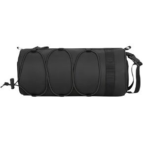 Bike Handlebar Bag, Road Mountain Bike Accessories, Outdoor Riding Front Rack Storage Bag, Life Waterproof Large Capacity, Small Front Storage Bag with Shoulder Strap, Black, 1 Piece