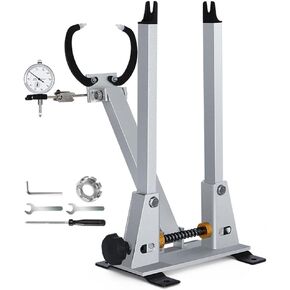 Bicycle Wheel Truing Stand, Aluminum Wheel Truing Stand with Dial Indicator Gauge for 16-29 Inch Wheels and 700C Wheels [Width 55MM-170MM]