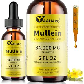 (2 Pack) Mullein Drops for Lungs - Support Lung Cleanse & Respiratory Function - Alcohol Free Natural Herbal Supplement, Mullein Leaf - Sugar-Free, Vegan, Non-GMO, Gluten-Free - 4 Fl Oz