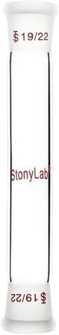 stonylab Glass Straight Connecting Adapter, Borosilicate Glass 30mm Between Two 19/22 Ground Outer Standard Taper Joints for Laboratory Lab Supply in Saudi Arabia