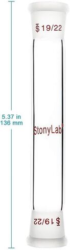 stonylab Glass Straight Connecting Adapter, Borosilicate Glass 30mm Between Two 19/22 Ground Outer Standard Taper Joints for Laboratory Lab Supply in Saudi Arabia