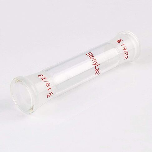 stonylab Glass Straight Connecting Adapter, Borosilicate Glass 30mm Between Two 19/22 Ground Outer Standard Taper Joints for Laboratory Lab Supply in Saudi Arabia