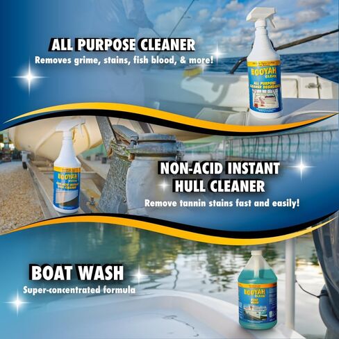 BooYah Clean Non-Acid Instant Hull Cleaner – Removes Water and Scum Lines, Fish Blood, and Tannin Stains – Meets EPA Safer Choice Direct Release Criteria in Saudi Arabia