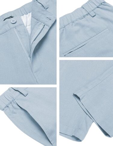 COOFANDY Men's Cotton Linen Pants Elastic Waist Lightweight Casual Pants Slim Fit Yoga Beach Pants with Pockets in Saudi Arabia