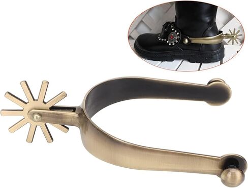 1 Pair Spurs for Horses, Vintage Zinc Alloy Mens Horse Spurs Set, Spurs for Cowboy Boots Women Adopts Rotatable Gear Design(4.1 x 3in) in Saudi Arabia