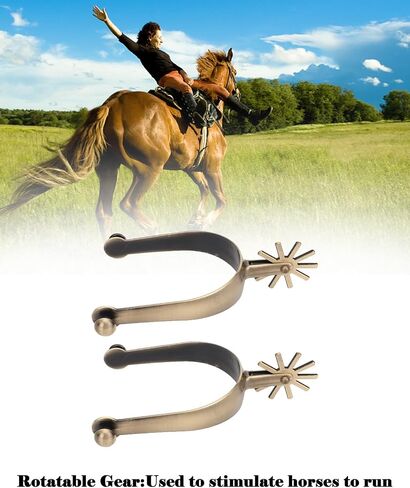 1 Pair Spurs for Horses, Vintage Zinc Alloy Mens Horse Spurs Set, Spurs for Cowboy Boots Women Adopts Rotatable Gear Design(4.1 x 3in) in Saudi Arabia
