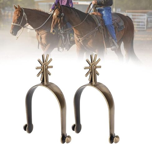 1 Pair Spurs for Horses, Vintage Zinc Alloy Mens Horse Spurs Set, Spurs for Cowboy Boots Women Adopts Rotatable Gear Design(4.1 x 3in) in Saudi Arabia