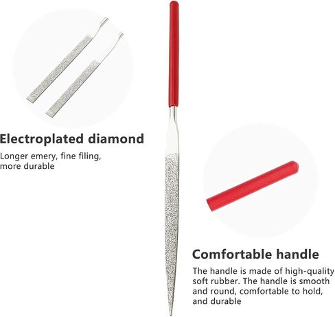 Assorted Mini Diamond File Set, 10 PCS Flat Needle Square Round Shape Rifler Files for Metal Ceramic Stone Jewelry Rough Carving Glass Filing Wood Carving Craft in Saudi Arabia