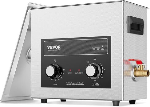 VEVOR 10L Sonic Cleaner with Heater Timer & Basket, Professional Digital Sonic Cavitation Machine, 240W Cleaning Machine for Lab Tools, Metal Parts, Carburetor, Brass, Auto Parts, Engine Parts in Saudi Arabia