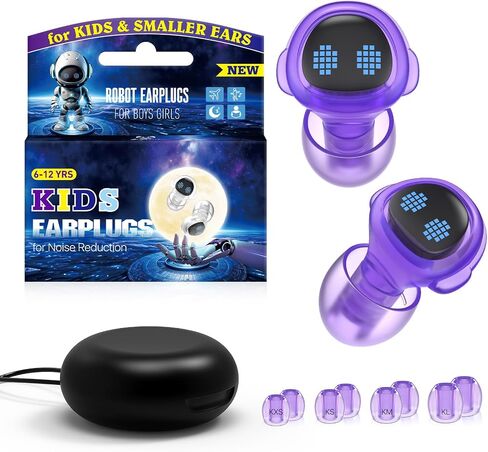 Ear Plugs for Kids (6-12 yrs) Adults with Small Ear Canals - Noise Reduction Reusable Earplugs, Ear Protection for Airplane, Focus, Concerts, Socializing, Sports, Noise Sensitivity, 8 Ear Tips, 26 dB in Saudi Arabia