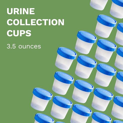 Urine Collection Cups - Leak Proof Lids - 3.6 Ounces - Non-sterile - for Urine, Stool, or Semen (5 Cups) in Saudi Arabia
