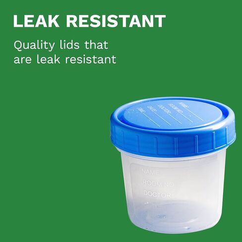Urine Collection Cups - Leak Proof Lids - 3.6 Ounces - Non-sterile - for Urine, Stool, or Semen (5 Cups) in Saudi Arabia