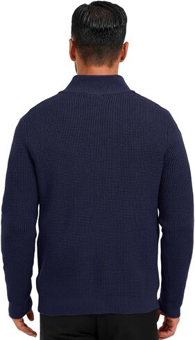 ALLOVIN Men's Waffle Knit Mock Neck Sweater Quarter Zip Long Sleeve Fall Winter 2024 in Saudi Arabia