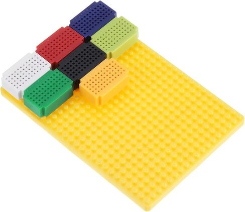 PATIKIL 7pcs Mini Breadboard, Solderless Breadboard Small Breadboard 55 Tie Points Prototype PCB Bread Board Electronics Kit with Base Board, ZY-55, 7 Color in Saudi Arabia