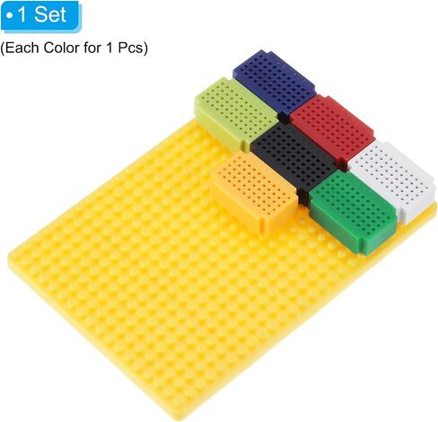 PATIKIL 7pcs Mini Breadboard, Solderless Breadboard Small Breadboard 55 Tie Points Prototype PCB Bread Board Electronics Kit with Base Board, ZY-55, 7 Color in Saudi Arabia