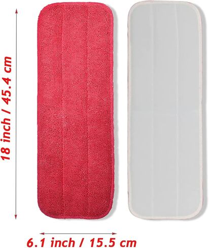 Microfiber Mop Pads, 18.5 x 6.3 Inch Reusable and Washable Spray Mop Pads, Wet and Dry Household Mop Pad Replacement, Set of 12(Colorful) in Saudi Arabia