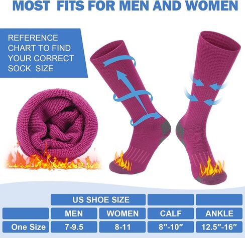 8 Pairs Thermal Winter Compression Socks Thick Cotton Compression Socks 15-20mmhg Warm Support Socks for Men Women in Saudi Arabia