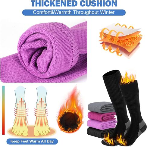 8 Pairs Thermal Winter Compression Socks Thick Cotton Compression Socks 15-20mmhg Warm Support Socks for Men Women in Saudi Arabia