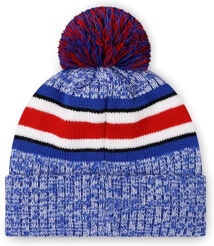 FOCO NFL Team Logo Heather Stripe Pom Beanie Hat in Saudi Arabia