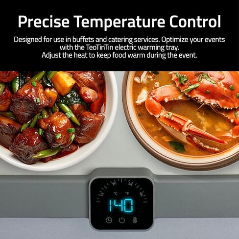 | صينية التدفئة الكهربائية | سخانات الطعام للحفلات والبوفيهات | صينية بوفيه مع تحكم في درجة الحرارة قابل للتعديل وسطح غير لاصق | حصيرة تدفئة الطعام | مثالية لحفظ الطعام دافئًا (أزرق) in Kuwait