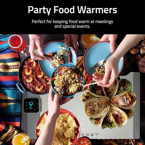| صينية التدفئة الكهربائية | سخانات الطعام للحفلات والبوفيهات | صينية بوفيه مع تحكم في درجة الحرارة قابل للتعديل وسطح غير لاصق | حصيرة تدفئة الطعام | مثالية لحفظ الطعام دافئًا (أزرق) in Kuwait