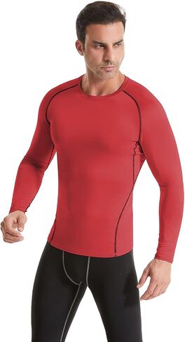 4,5,6 Pack Men's Compression Shirts Long Sleeve Rash Guard Workout Undershirt Base Layer Athletic Shirt in Saudi Arabia