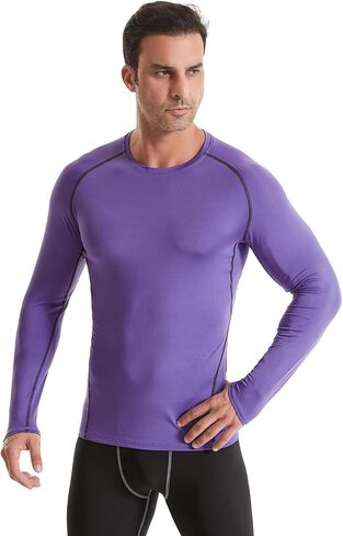4,5,6 Pack Men's Compression Shirts Long Sleeve Rash Guard Workout Undershirt Base Layer Athletic Shirt in Saudi Arabia