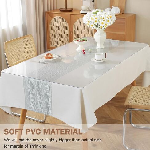 واقي غطاء طاولة شفاف بسمك 2 مم من LovePads مقاس 34 × 60 بوصة، واقي طاولة شفاف لطاولة غرفة الطعام، غطاء طاولة بلاستيكي، واقي طاولة الطعام، وسادات طاولة لطاولة غرفة الطعام in Saudi Arabia