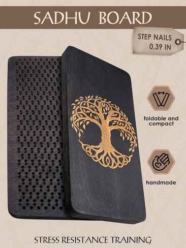 Sadhu board, Wooden Yoga Board for Acupressure and Meditation with Nails for Deep Tissue Massage, Acupuncture Massage, Nails Distance 0.39 In (10 mm) in Saudi Arabia