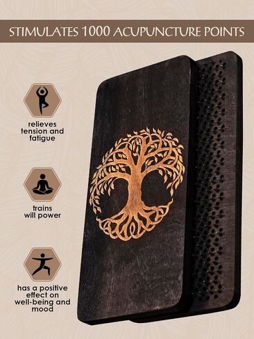 Sadhu board, Wooden Yoga Board for Acupressure and Meditation with Nails for Deep Tissue Massage, Acupuncture Massage, Nails Distance 0.39 In (10 mm) in Saudi Arabia