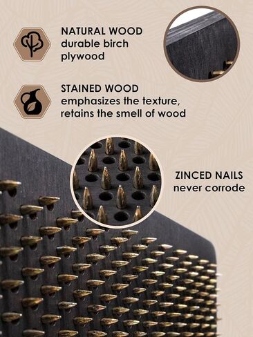 Sadhu board, Wooden Yoga Board for Acupressure and Meditation with Nails for Deep Tissue Massage, Acupuncture Massage, Nails Distance 0.39 In (10 mm) in Saudi Arabia