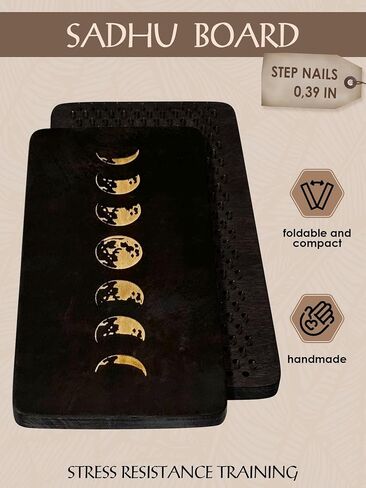 Sadhu board, Wooden Yoga Board for Acupressure and Meditation with Nails for Deep Tissue Massage, Acupuncture Massage, Nails Distance 0.39 In (10 mm) in Saudi Arabia