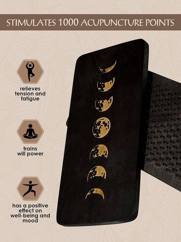 Sadhu board, Wooden Yoga Board for Acupressure and Meditation with Nails for Deep Tissue Massage, Acupuncture Massage, Nails Distance 0.39 In (10 mm) in Saudi Arabia