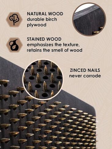Sadhu board, Wooden Yoga Board for Acupressure and Meditation with Nails for Deep Tissue Massage, Acupuncture Massage, Nails Distance 0.39 In (10 mm) in Saudi Arabia