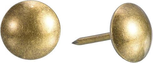 uxcell Upholstery Tacks Nail Pins Furniture, 50Pcs 16x16mm Thumb Tack Pins Assortment Kit Carbon Steel for Home Sofa DIY Decorative Nail Heads Nails, Yellow Bronze in Saudi Arabia
