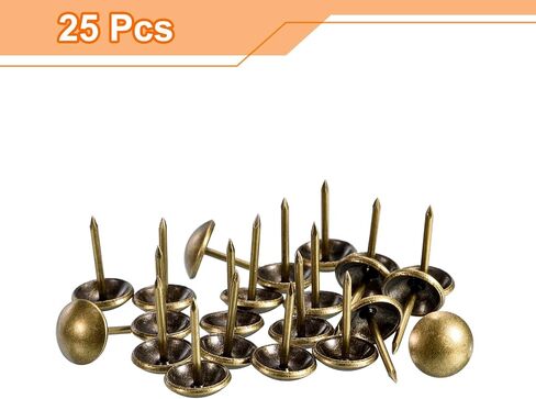 uxcell Upholstery Tacks Nail Pins Furniture, 50Pcs 16x16mm Thumb Tack Pins Assortment Kit Carbon Steel for Home Sofa DIY Decorative Nail Heads Nails, Yellow Bronze in Saudi Arabia