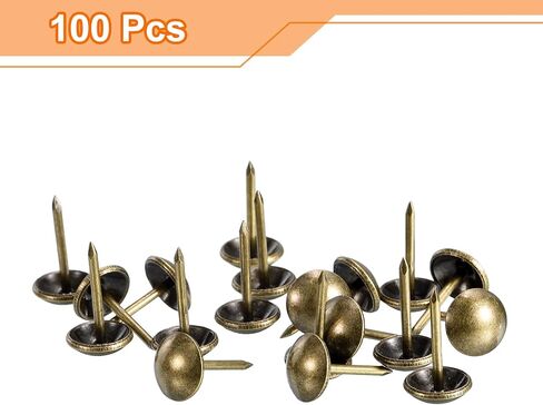 uxcell Upholstery Tacks Nail Pins Furniture, 50Pcs 16x16mm Thumb Tack Pins Assortment Kit Carbon Steel for Home Sofa DIY Decorative Nail Heads Nails, Yellow Bronze in Saudi Arabia