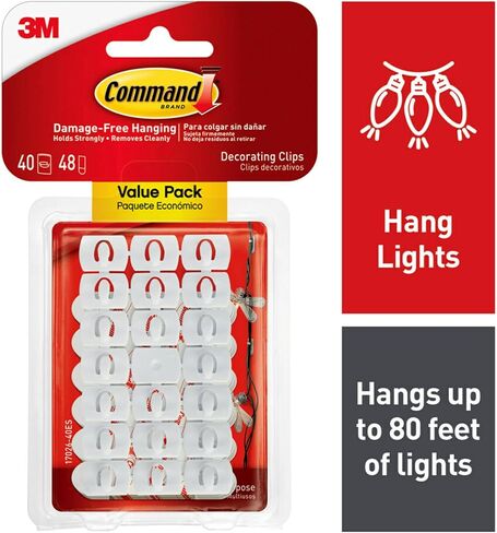 Command 17026 Decorating, White, 20 (17026-ES) 20PK Clip/Comm Adhesive, Clear in Saudi Arabia
