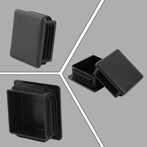 12 Pack Plastic Hole Plugs Square 1 Inch Tube End Caps Black Fence Post Pipe Cover Fitness Equipment Furniture Finishing Plug for Metal Tube in Saudi Arabia