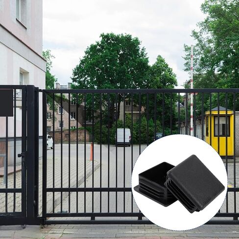 12 Pack Plastic Hole Plugs Square 1 Inch Tube End Caps Black Fence Post Pipe Cover Fitness Equipment Furniture Finishing Plug for Metal Tube in Saudi Arabia