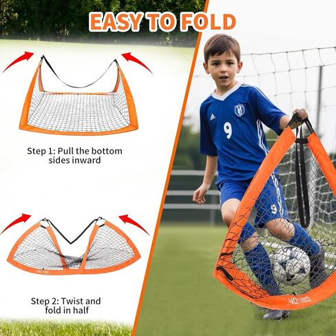 2 Pack Soccer Goals for Kids, 4x3/6x4 ft Portable Kids Soccer Goals for Backyard Pop Up Soccer Goal Net Toddle Soccer Nets for Kids Youth Outdoor Sports in Saudi Arabia
