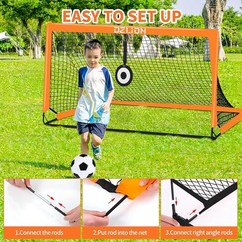 2 Pack Soccer Goals for Kids, 4x3/6x4 ft Portable Kids Soccer Goals for Backyard Pop Up Soccer Goal Net Toddle Soccer Nets for Kids Youth Outdoor Sports in Saudi Arabia