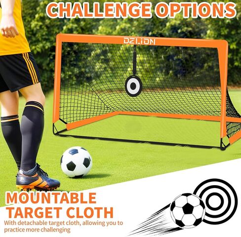 2 Pack Soccer Goals for Kids, 4x3/6x4 ft Portable Kids Soccer Goals for Backyard Pop Up Soccer Goal Net Toddle Soccer Nets for Kids Youth Outdoor Sports in Saudi Arabia