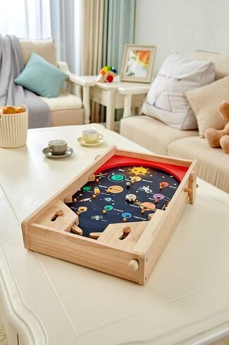 PINTOY® Solid Wood Tabletop Soccer and Pinball Double-Sided Oversized Game Board - Smooth Wooden Controls - All Pieces Included - Ages 3-10 - P6003 in Saudi Arabia