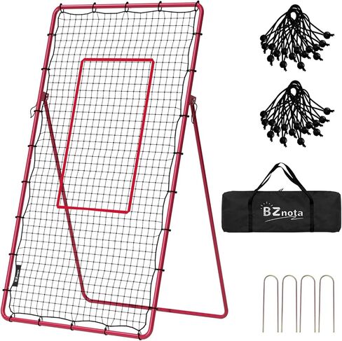 Adjustable Volleyball Rebounder Net, Volleyball Training Equipment Bounce Back Net with5 Rebound Angles Neon Target and Bungee Cords for Pitching, Throwing and Catching in Saudi Arabia
