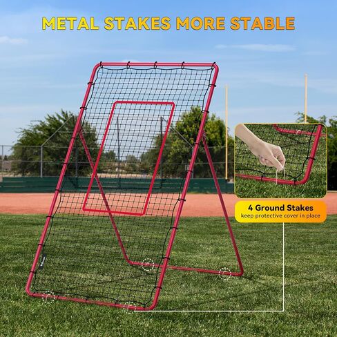 Adjustable Volleyball Rebounder Net, Volleyball Training Equipment Bounce Back Net with5 Rebound Angles Neon Target and Bungee Cords for Pitching, Throwing and Catching in Saudi Arabia